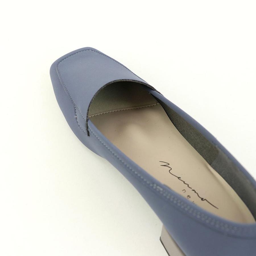 No.229602 newmo ニューモ ストレッチ スクエアカットパンプス 3e 甲高