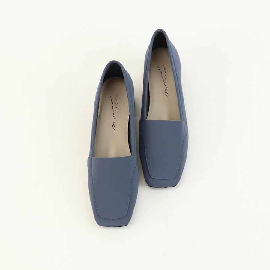 No.229602 newmo ニューモ ストレッチ スクエアカットパンプス 3e 甲高