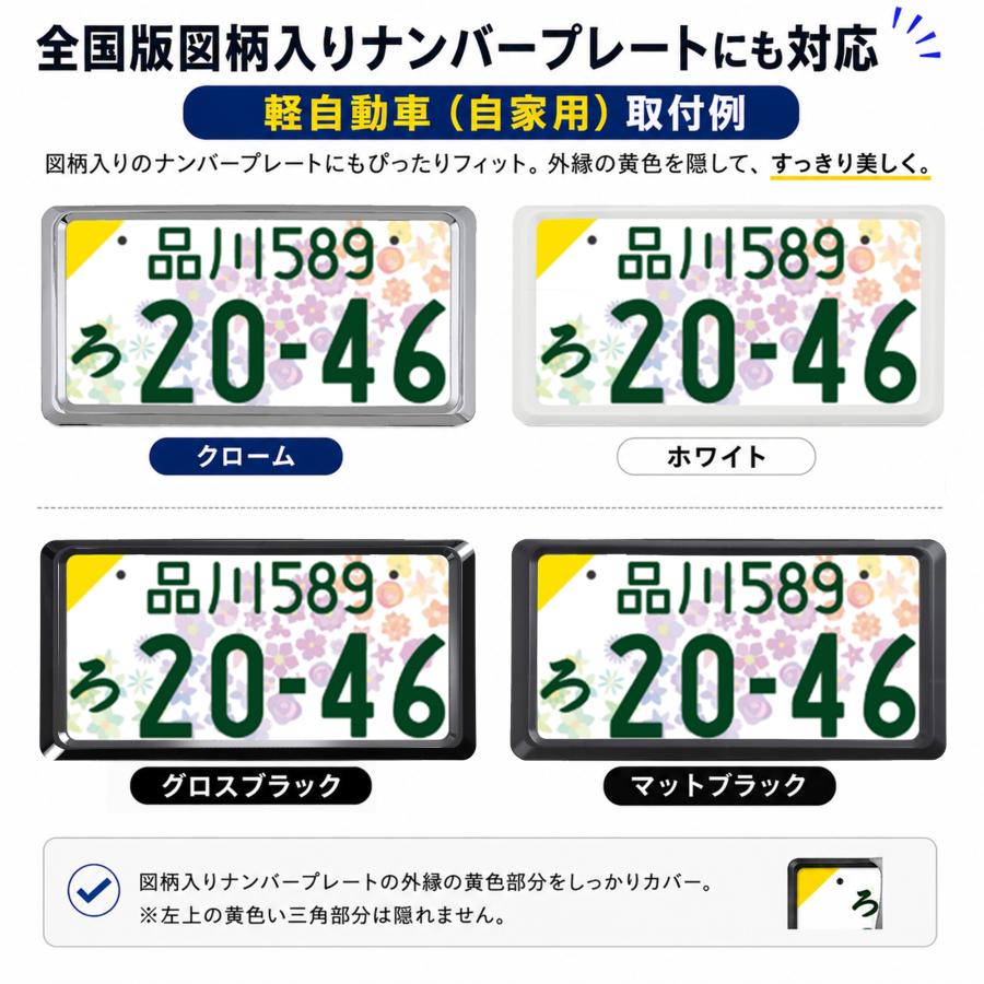 ナンバーフレーム NanoSight グロスブラック 2枚セット 新基準対応 新