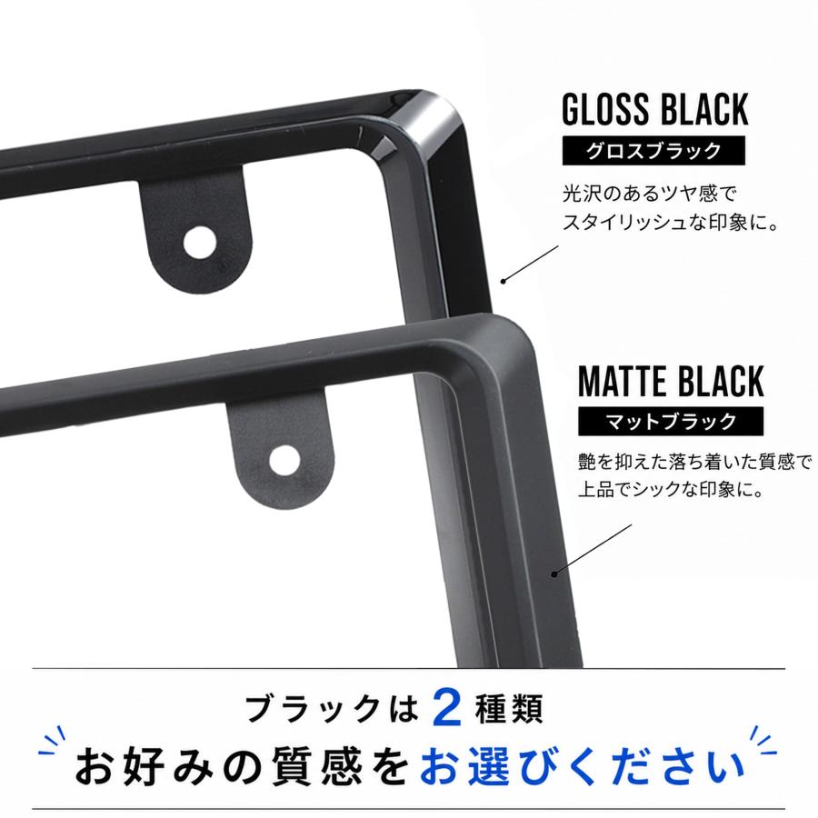 新法規対応品】NanoSight ナンバーフレーム グロスブラック 2枚セット