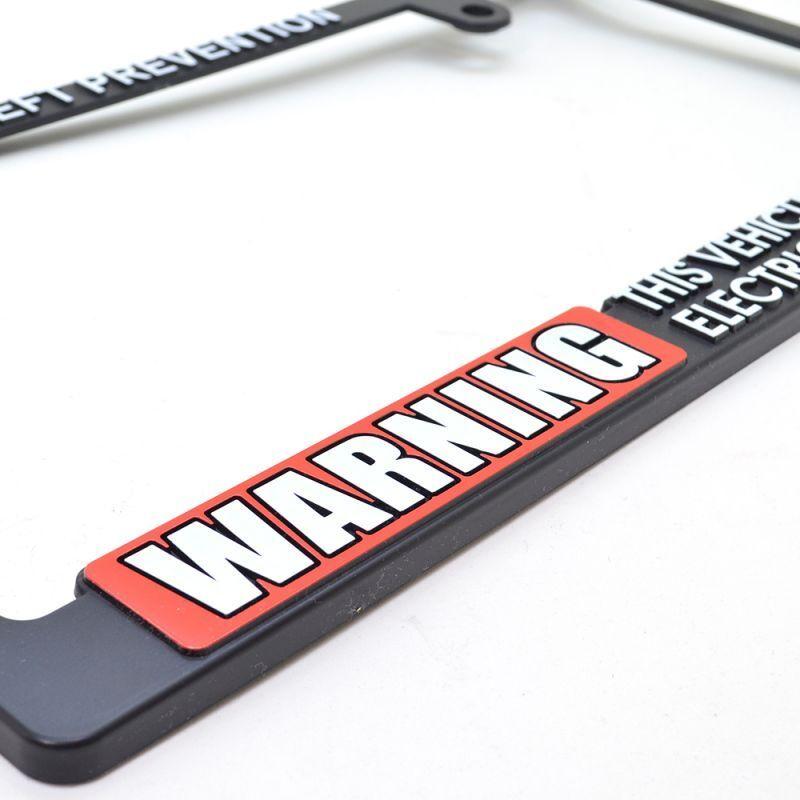 新法規対応品】 WARNING SECURITY ナンバーフレーム 立体文字 艶消し