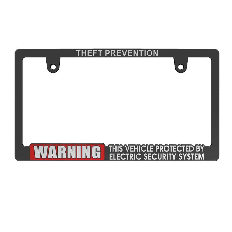 新法規対応品】 WARNING SECURITY ナンバーフレーム 立体文字 艶消し