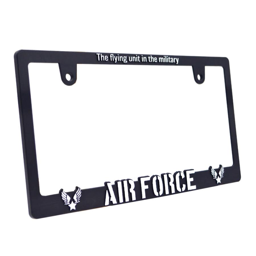 新法規対応品】AIR FORCE 立体 ナンバーフレーム 3D ブラック 艶消し