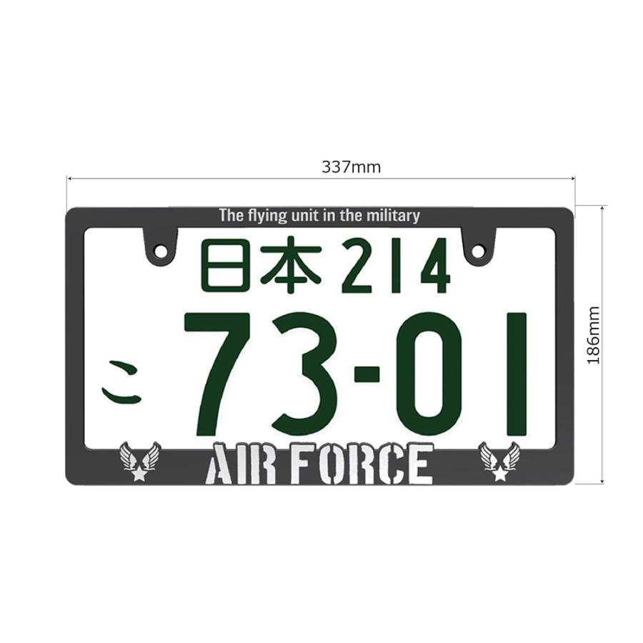 新法規対応品】AIR FORCE 立体 ナンバーフレーム 3D ブラック 艶消し