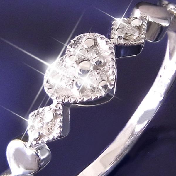 TS】ハートダイヤリング 指輪 セブンストーンリング 9号