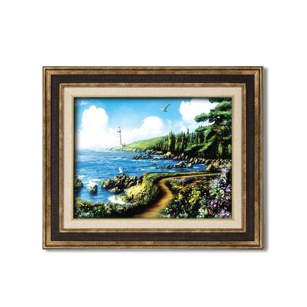 海景画 油彩 ダークブラウンフレーム F6 海景画 油彩 ダークブラウンフレーム F6