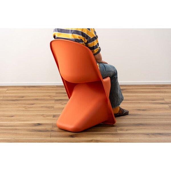 TS】チェア 約W52×D54×H87×SH46cm オレンジ スタッキング可 完成品
