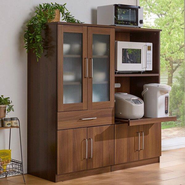 TS】コンパクトキッチン収納シリーズ ダークブラウン 食器棚 組立品