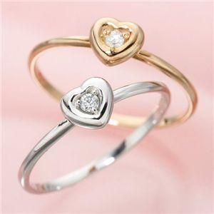 TS】K10ハートダイヤリング 指輪 ピンクゴールド 9号 : ハンドメイド