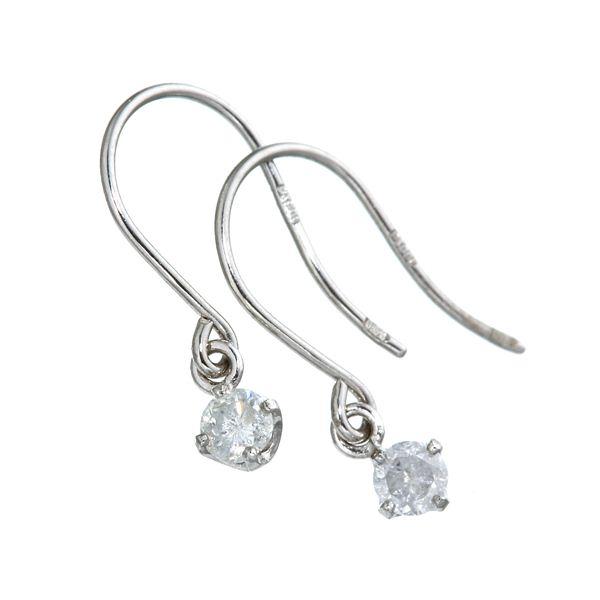 【TS】プラチナ 0.1ct フックピアス ダイヤモンドピアス_2
