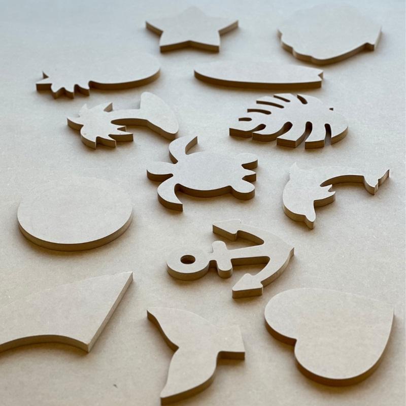 MDF アートボード Sサイズ 3種類セット(ホヌ・サーフボード・正方形