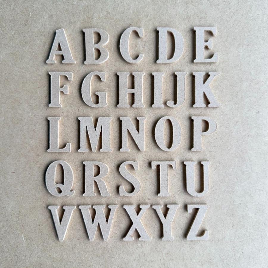 MDF アルファベット mini ( 大文字 ) 2.5mm厚 木製 小さな 木材 文字