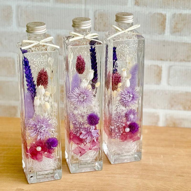 ハーバリウム ＼ギフトボックス・カード付／ 完成品 500ml 四角 大きい