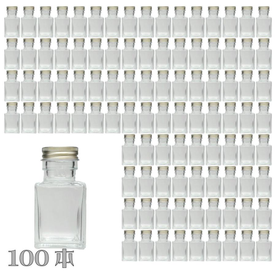ハーバリウム 瓶 四角 50ml 100本セット 業務用 キャップ付き 横浜ハー