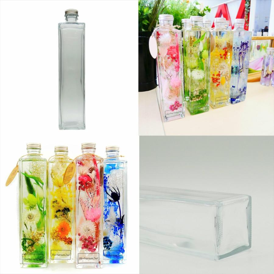 ハーバリウムボトル 5本セット ハーバリウム 瓶 四角 500ml 5本セット キャップ付き 横浜ハーバリウム
