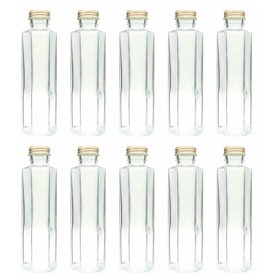 ハーバリウム 瓶 六角 150ml 10本セット キャップ付き 横浜ハーバリウム弐番店（Yahoo!・ハンドメイド素材の店 Mstore）