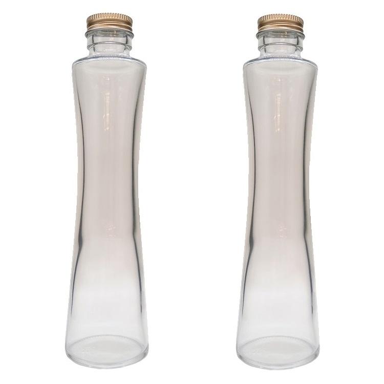 ハーバリウム 瓶 くびれ 200ml 2本セット キャップ付き 横浜ハーバリウム弐番店（Yahoo!・ハンドメイド素材の店 Mstore）