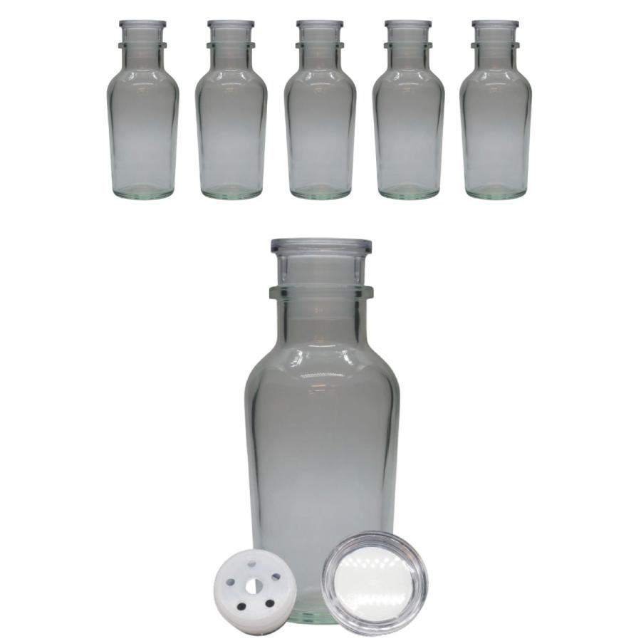 割引キャンペーン中‼︎【作家もの】 ガラスボトル 栓付きガラス瓶 スパイスボトル ガラス瓶 ワグナー 120ml 5本 セット 日本製 調味料