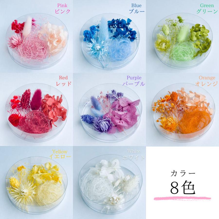ハーバリウム 花材セット 8色入り 花材の詰め合わせ 中身が見える