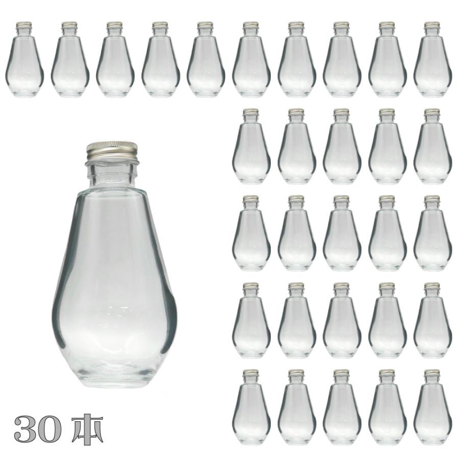ガラス瓶 しずく 200ml 30本セット 業務用 蓋付き ドレッシング ボトル