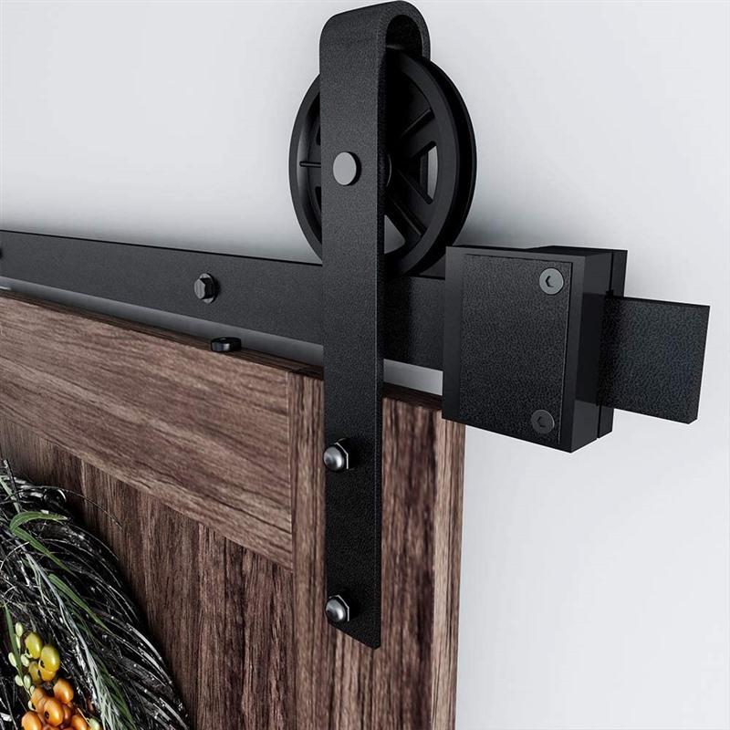 最安値 Hello Interior 室内ドア バーンドア 片引き戸 6 6ft 2 000mm トラック レールキット ホイール 車輪 デザイン 側面 横開き 建具 扉 ドア 戸 上吊 吊り戸 国内最安値 Cfmi Tg