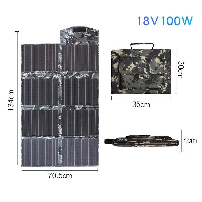 ソーラーパネル 100W 折りたたみ式 ソーラーチャージャー DC出力/USB