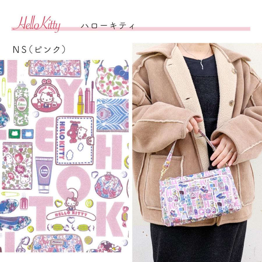 スクエアミニショルダーバッグとミニ財布☆BKデニム/淡いピンクのお花柄 sanrio（サンリオ） サンリオキャラクターズ お財布ショルダーバッグ