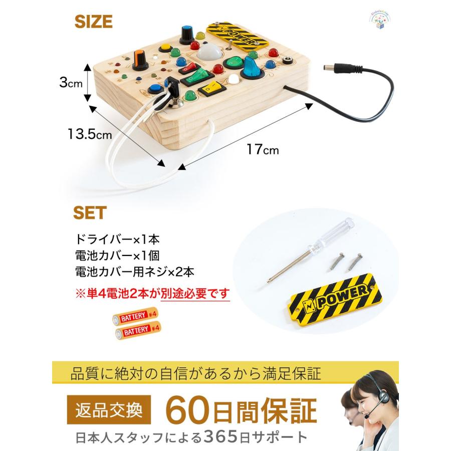 モンテッソーリ講師推薦 ピカピカ☆ビジーボード 23種光る知育玩具！1