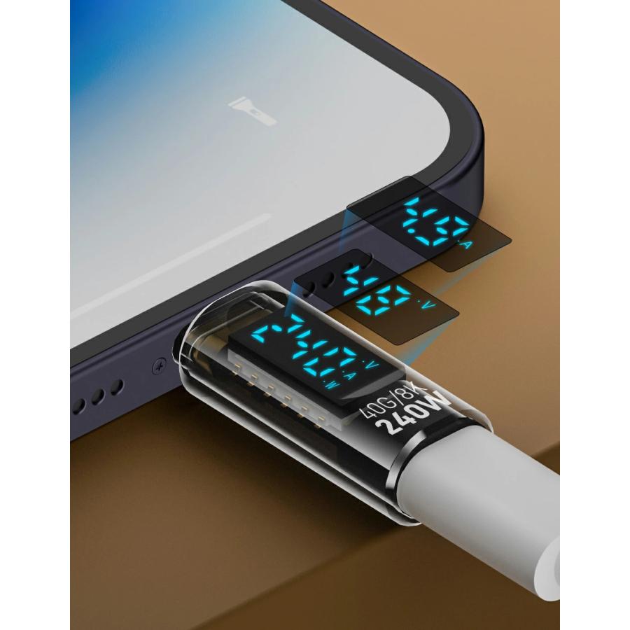 USB Type-C 電圧 電流 チェッカー 超軽量3g 超小型 PD3.1 240w 対応