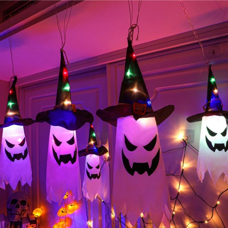 ハロウィン 壁飾り 吊り下げ 5個 LED 電飾 おばけ お化け 飾り