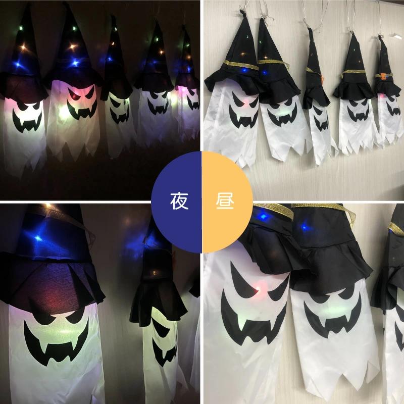 ハロウィン 壁飾り 吊り下げ 5個 LED 電飾 おばけ お化け 飾り