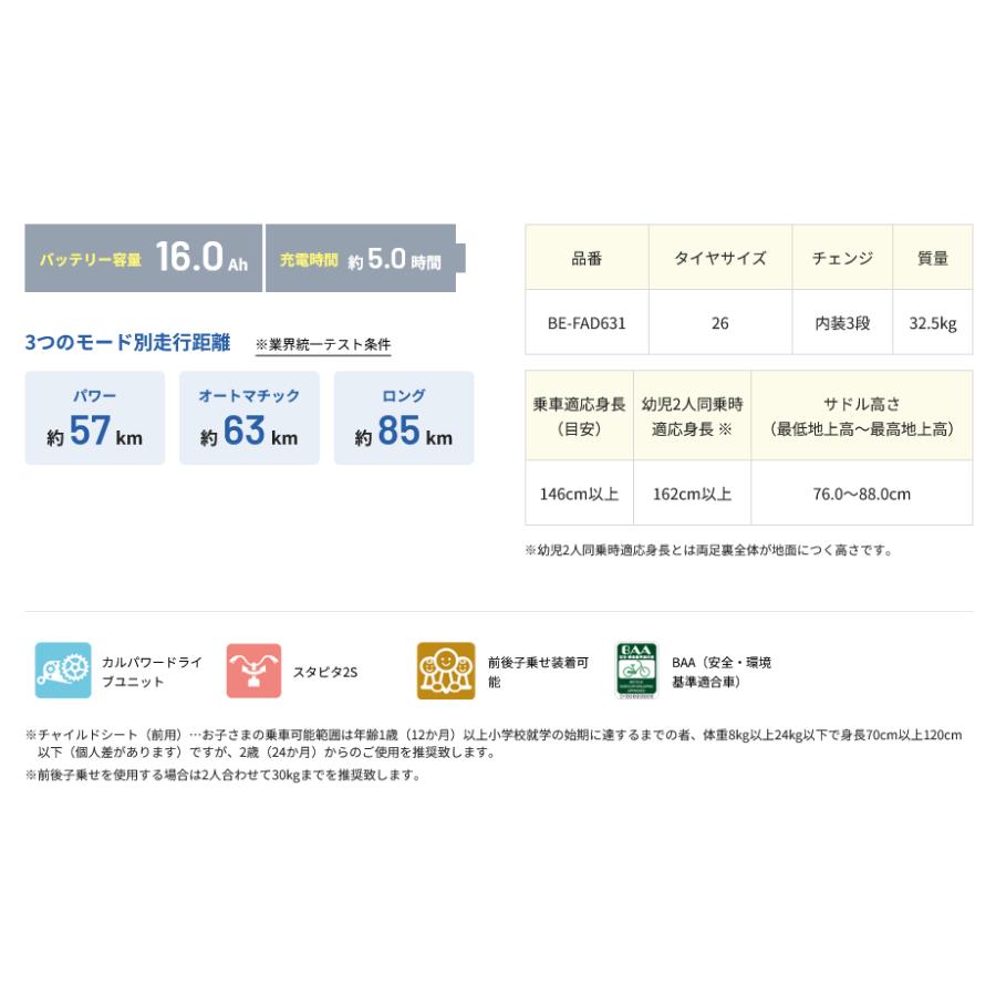 電動自転車 子乗せ付き Panasonic パナソニック 2024年モデル ギュット・アニーズ・DX FAD631｜cycle-express｜05