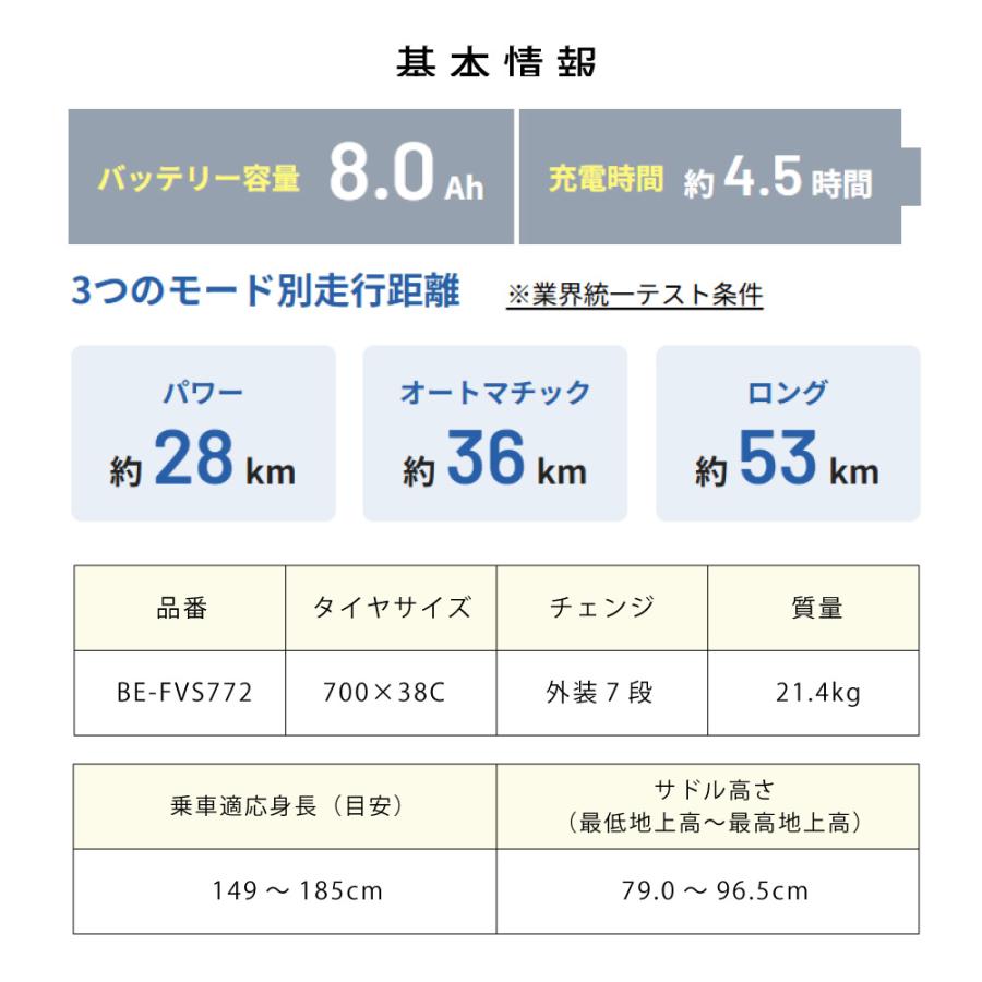 電動アシスト自転車 電動自転車 Panasonic パナソニック 2026年 ベロスター BE-FVS772 | ベロスター | 07
