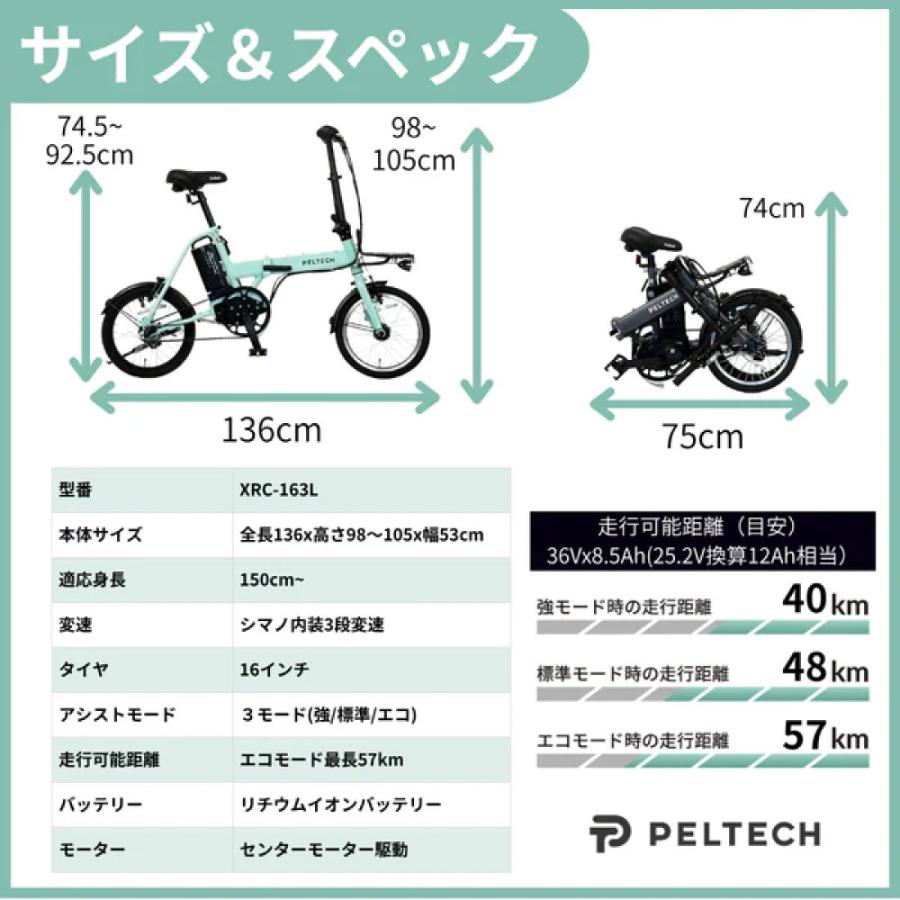PELTECH（ペルテック） 電動アシスト自転車 折り畳み自転車 PELTECH X
