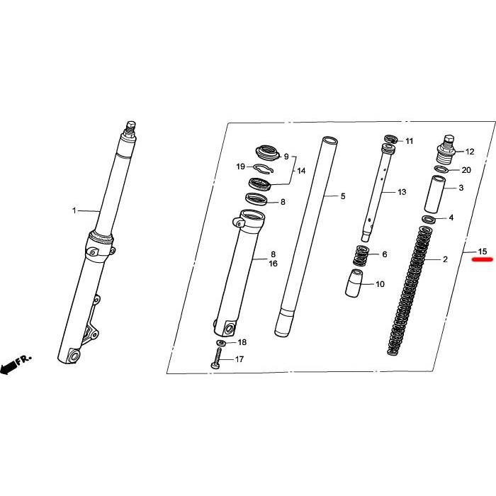 ホンダ（HONDA） 正規品【HRC】51500-NLA-013 FORK ASSY,L FRONT F,L