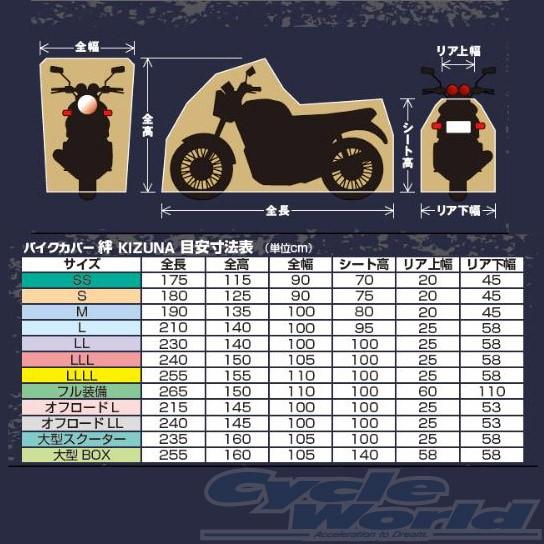 〔平山産業〕 バイクカバー 絆 《LL》 国産 KIZUNA 車体カバー シートカバー 【バイク用品】｜cycle-world｜02