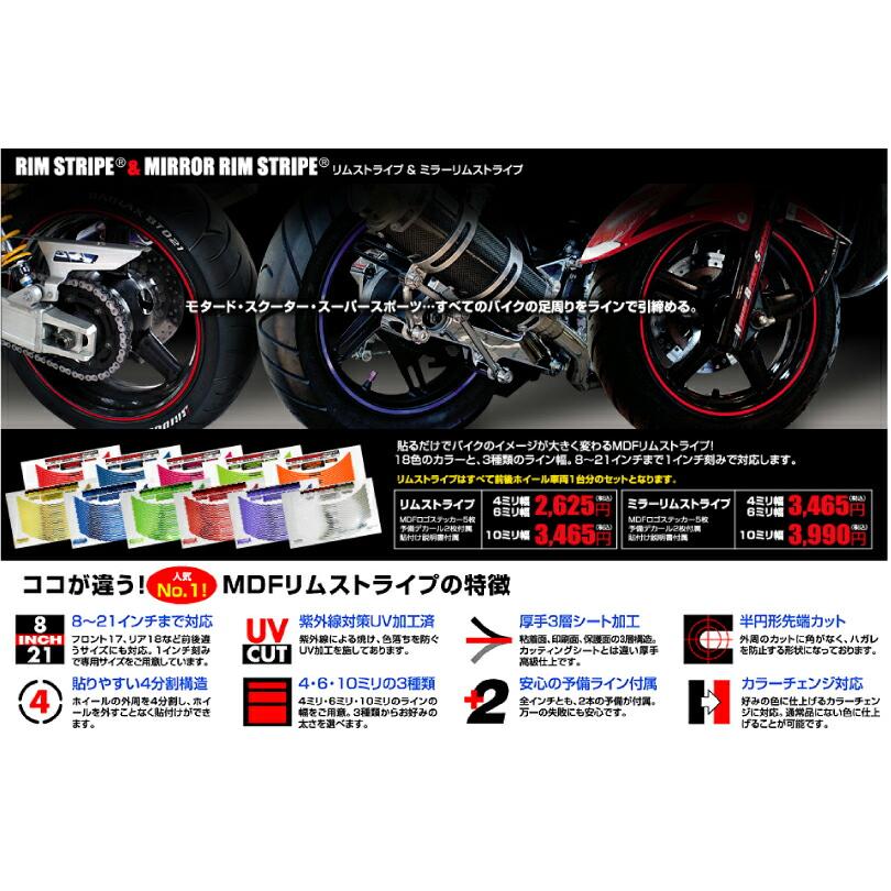 MDF〕リムストライプ 《4ミリ幅》 全12色 単色 ソリッド ノーマル