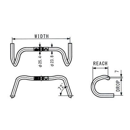 420mm1点在庫有り(春トクSALE)ニットー(NITTO) B135 AA アルミ ランドナーバー(25.4)｜cycle-yoshida｜02