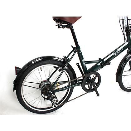 折りたたみ自転車 MARUISHI ROXY 20インチ ダークグリーン