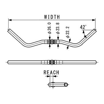 日東Nitto B2522AA シルバー 570 ハンドルバーオールドMTB