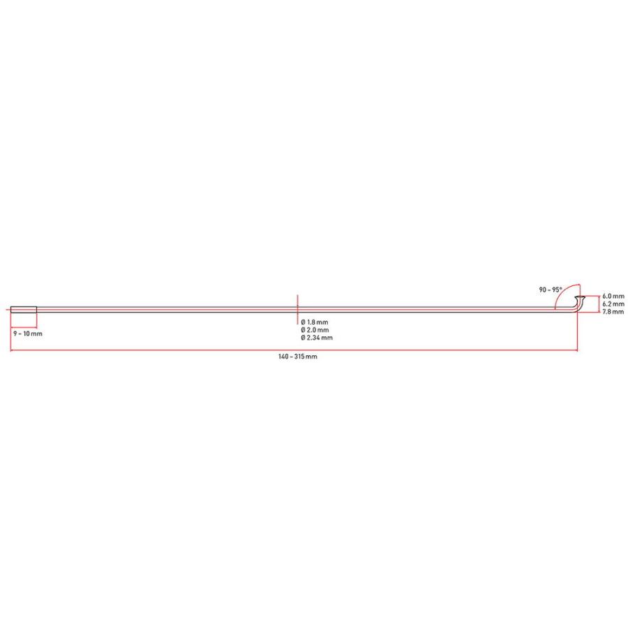 (春トクSALE)DTスイス(DT SWISS)　チャンピオン 2.0プレーンスポーク シルバー 10本セット（ブラスニップル付）｜cycle-yoshida｜03