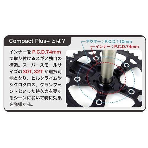 春得セール)スギノ OX2-901D COMPACT PLUS シルバー 50/34T(2x10