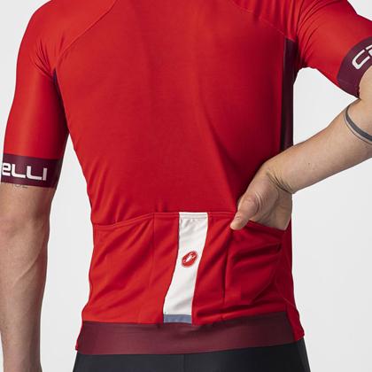 (特セール)カステリ(CASTELLI) ENTRATA VI JERSEY 22025 023 RED/BORDEAUX-IVORY （現品限り） 特価品の画像