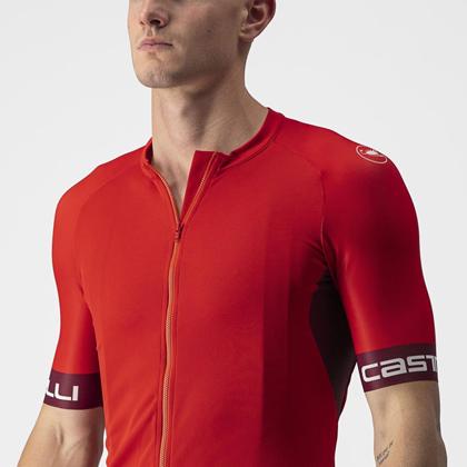 (特セール)カステリ(CASTELLI) ENTRATA VI JERSEY 22025 023 RED/BORDEAUX-IVORY （現品限り） 特価品の画像