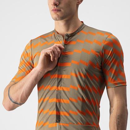 (特セール)カステリ(CASTELLI) UNLTD STERRATO JERSEY 22007 353 OLIVE GREEN/ORANGE RUST （現品限り） 特価品の画像