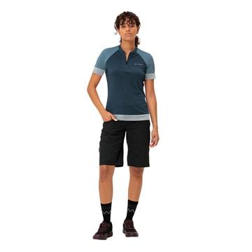 (特セール)VAUDE (ファウデ) Women's Altissimo Q-Zip Shirt Dark Sea 半袖ジャージの画像