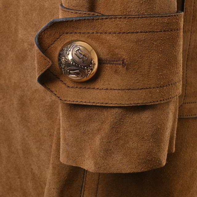 GUCCI カーフスキン スエード コート 40 ブラウン グッチ KL4PKALU12  