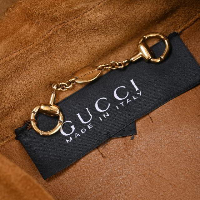 GUCCI カーフスキン スエード コート 40 ブラウン グッチ KL4PKALU12  