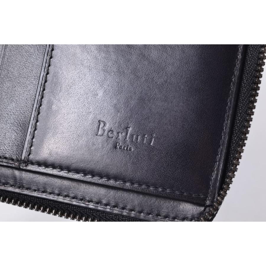Berluti パティーヌ ラウンドジップ 長財布 - ダークパープル Berluti パティーヌ ラウンドジップ 長財布 - ダークパープル