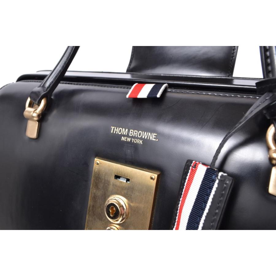 THOM BROWNE カーフスキン ドクター バッグ - ブラック トム THOM BROWNE カーフスキン ドクター バッグ - ブラック トム